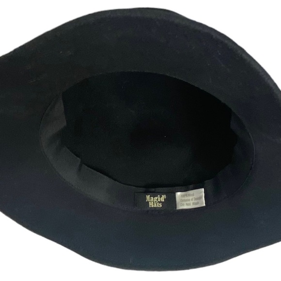 Magid Women’s Solid Black Wool Blend Hat With Brim & Rope Detail - Picture 7 of 8